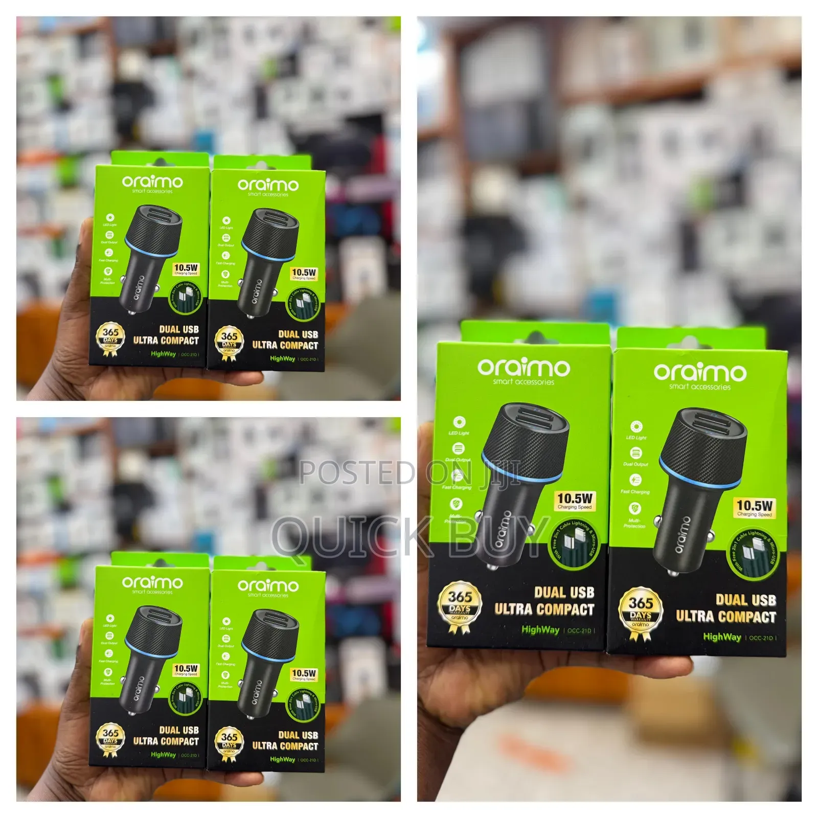 Oraimo Dual Usb Ultra Compact Car Charger