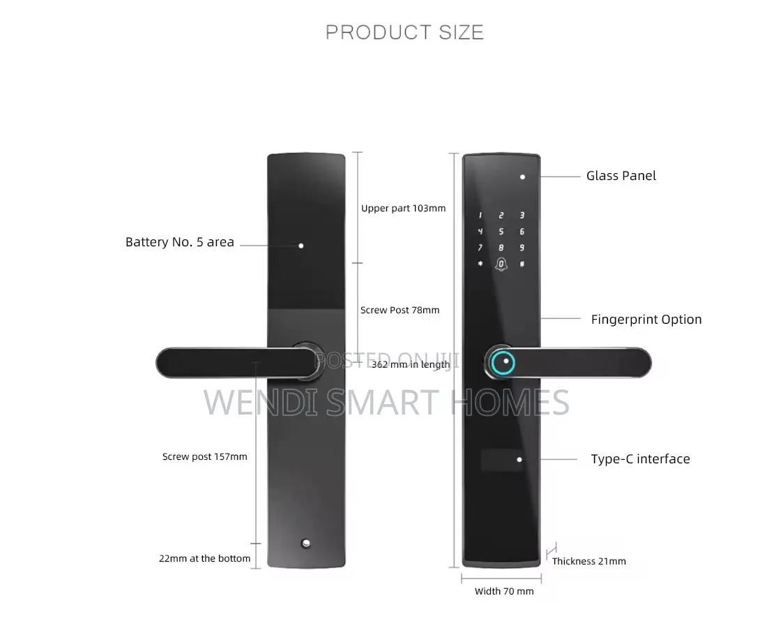 High Security Smart Door Lock With App Control Fingerprint Password