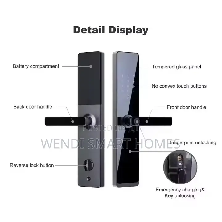 High Security Smart Door Lock With App Control Fingerprint Password