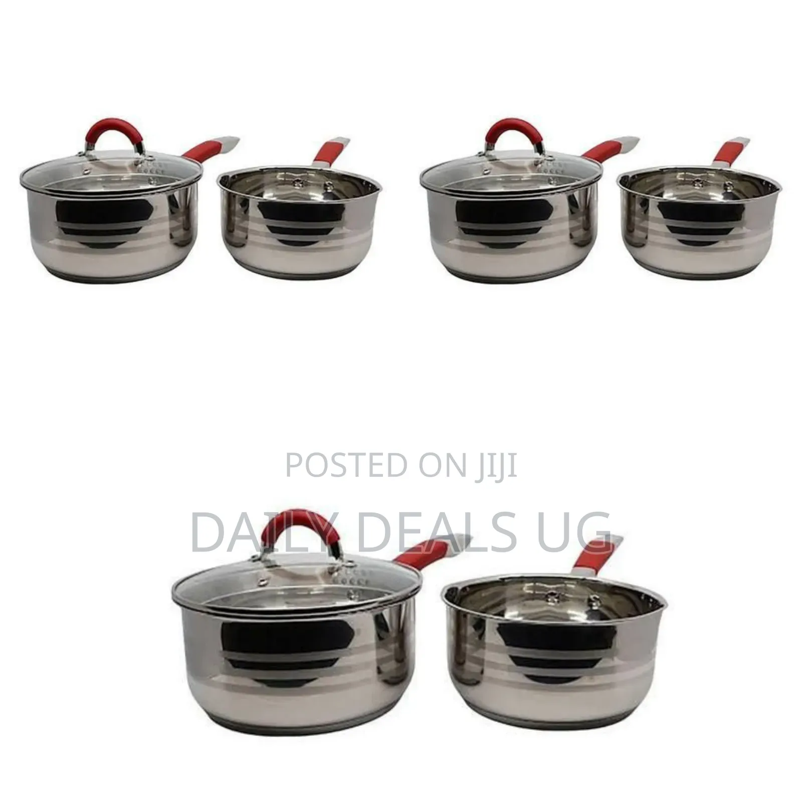 2 Pieces Stainless Steel Cookware Dishes With Lid