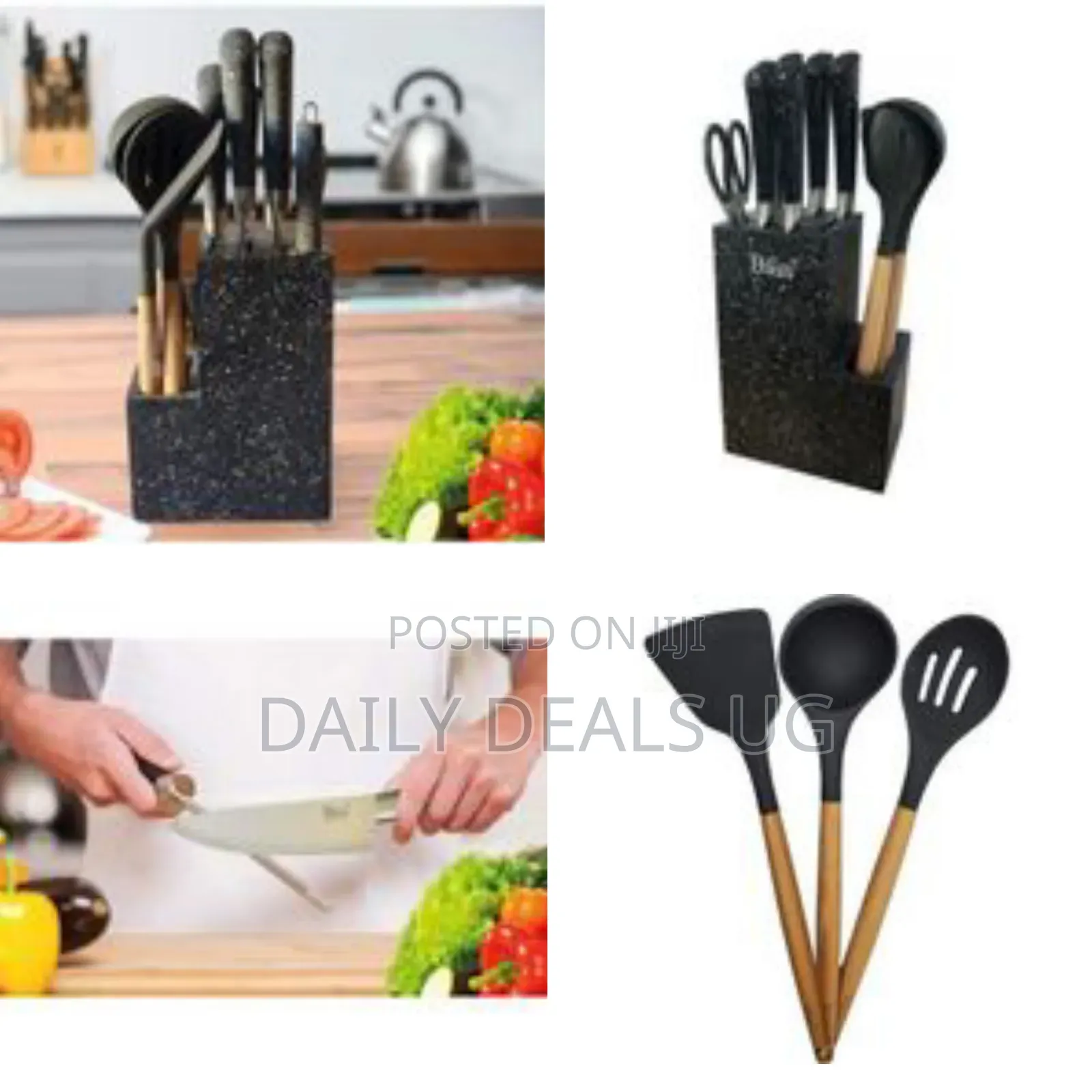 Multi-Functional Kitchen Knife and Utensil Set With Storage Block