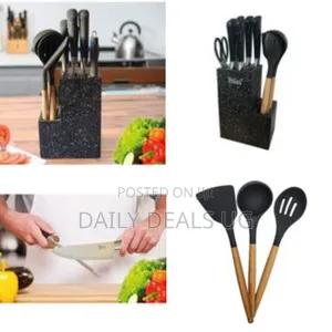 Multi-Functional Kitchen Knife and Utensil Set With Storage Block
