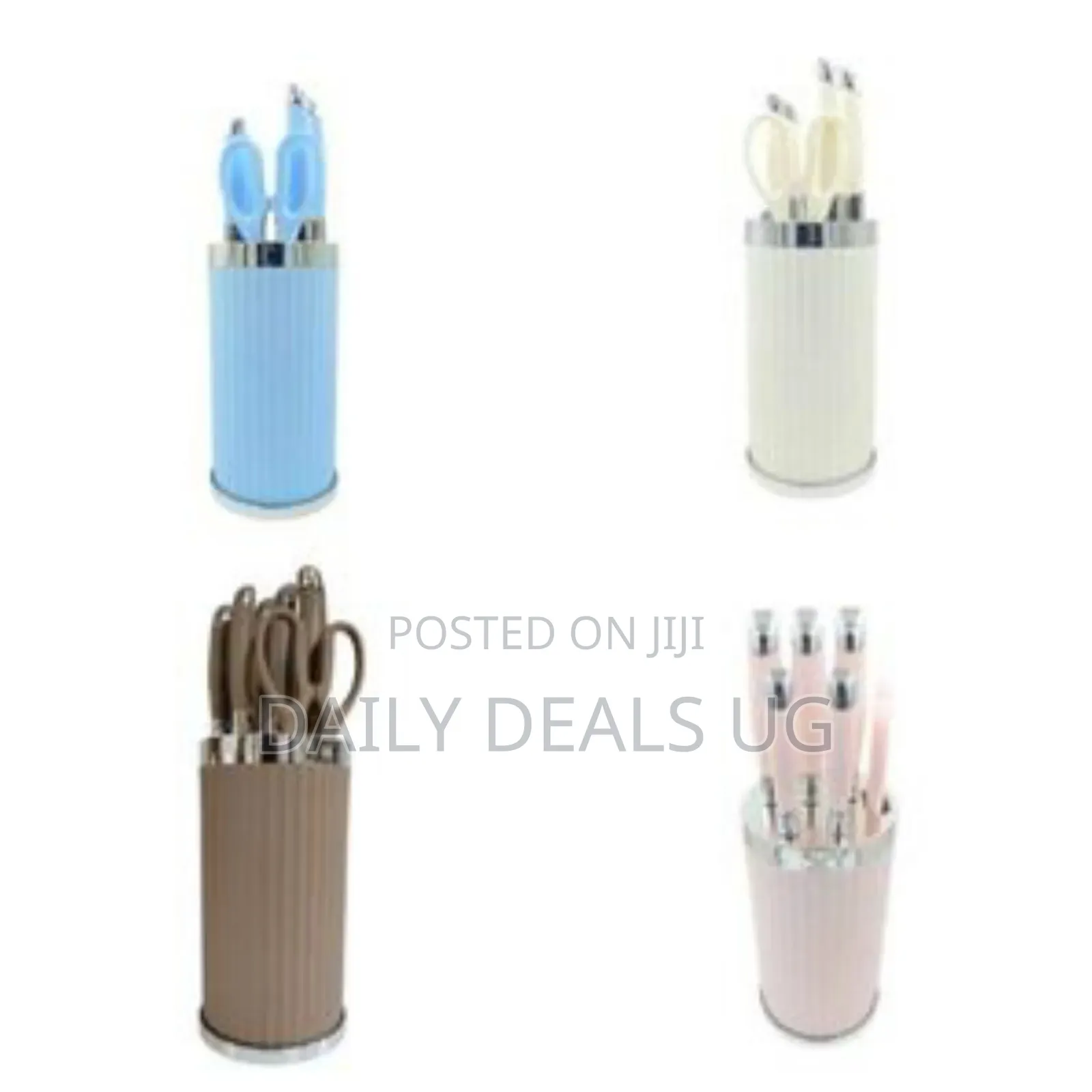 Kitchen Knife Set With a Stand - Multicolor