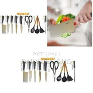 11-Piece Stainless Steel Knife and Utensil Set With Storage Block