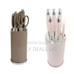 Contemporary Kitchen Cutlery Set With Storage Block - Multicolor