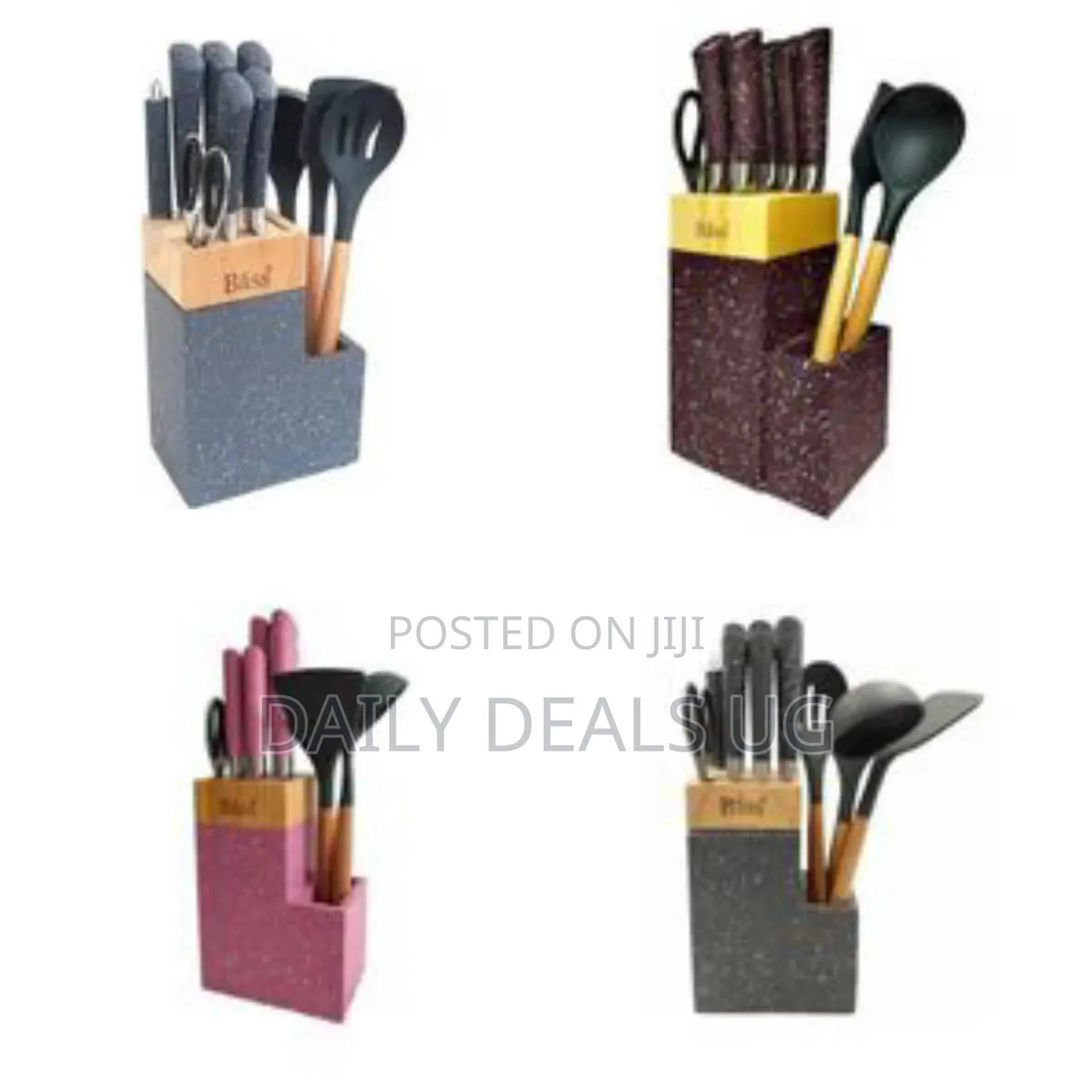 Modern Kitchen Utensil and Knife Set - Multicolor