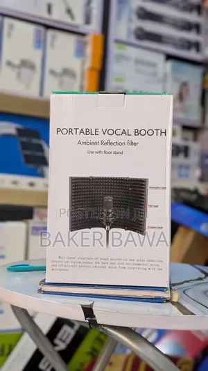 Portable Vocal Booth/Microphone Isolation Shield With an Ambient