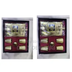 Golden Hip Flask Gift Set - Gold