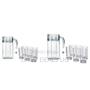6 Drinking Glasses Plus 1 Glass Jug