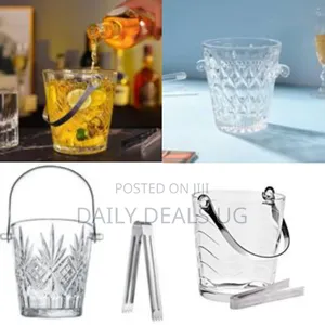 Crystal Ice Bucket With Tongs
