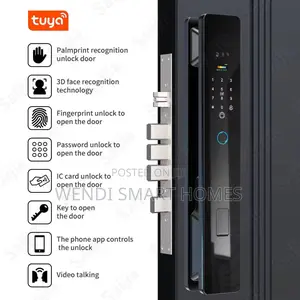 Tuya App 7 in 1 3d Face Recognition Smart Door Lock With Camera