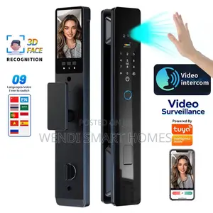 Tuya App 7 in 1 3d Face Recognition Smart Door Lock With Camera