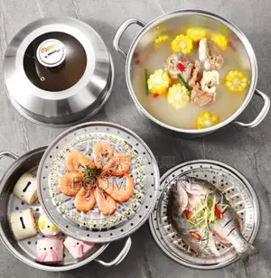 30cm Stainless Steel 3-Tier Food Steamer With Timer