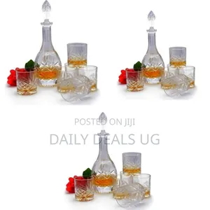 Elegant Glass Spirits Decanter and Tumbler Set - Clear