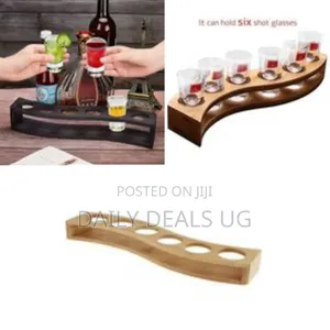 Elegant Wavy Wooden Serving Tray / Shot Glass Flight Paddle