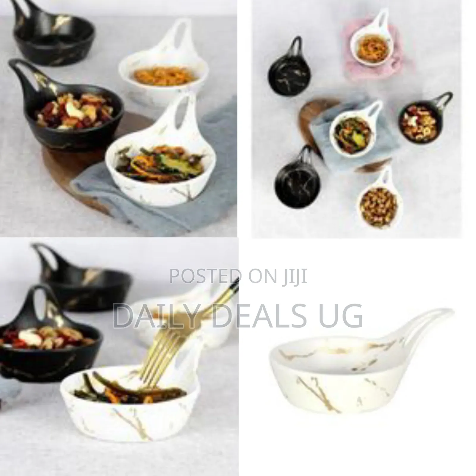 6-Piece Set of Elegant Ceramic Serving Bowls / Dipping Dishes