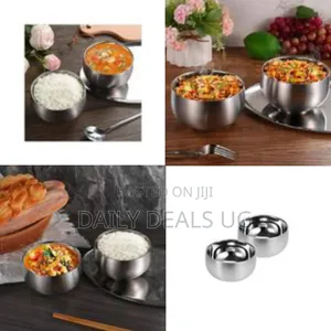 Durable Stainless Steel Double-Wall Bowl Set (12-Piece) - Multicolor
