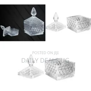 Elegant Decorative Glass Storage Box / Candy Dish - Clear