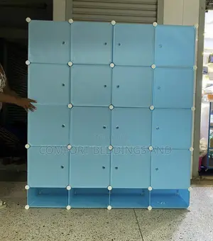 Four Column Plastic Closet Blue