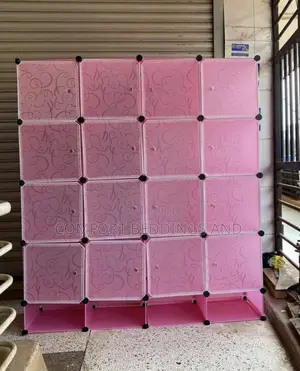 Four Column Plastic Closet Pink