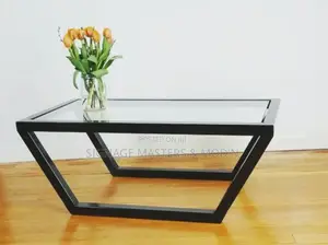 Contemporary Steel and Glass Coffee Table