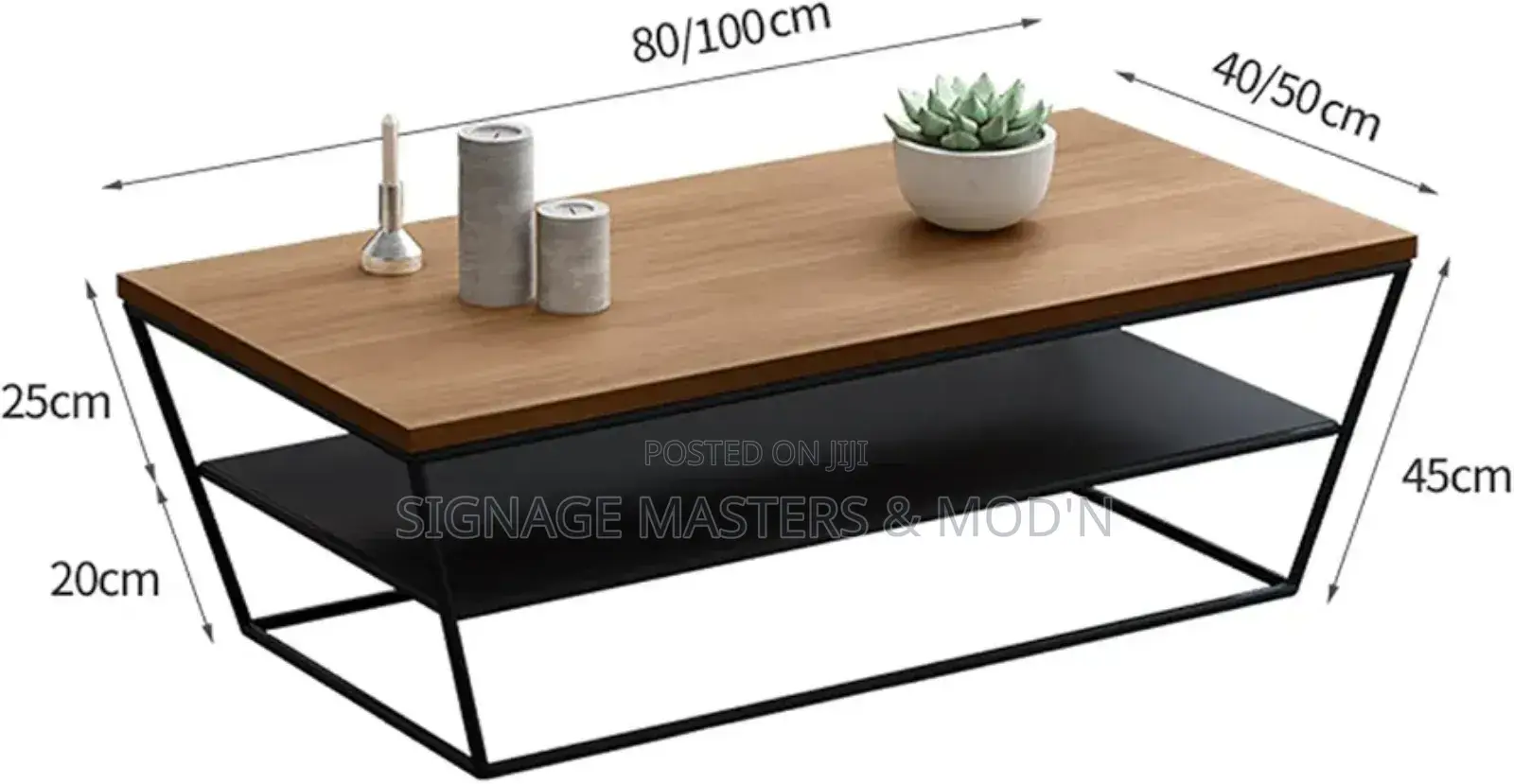 Two Layers Open Shelves Table