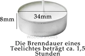 Tealight Candles Unscented White Paraffin Wax