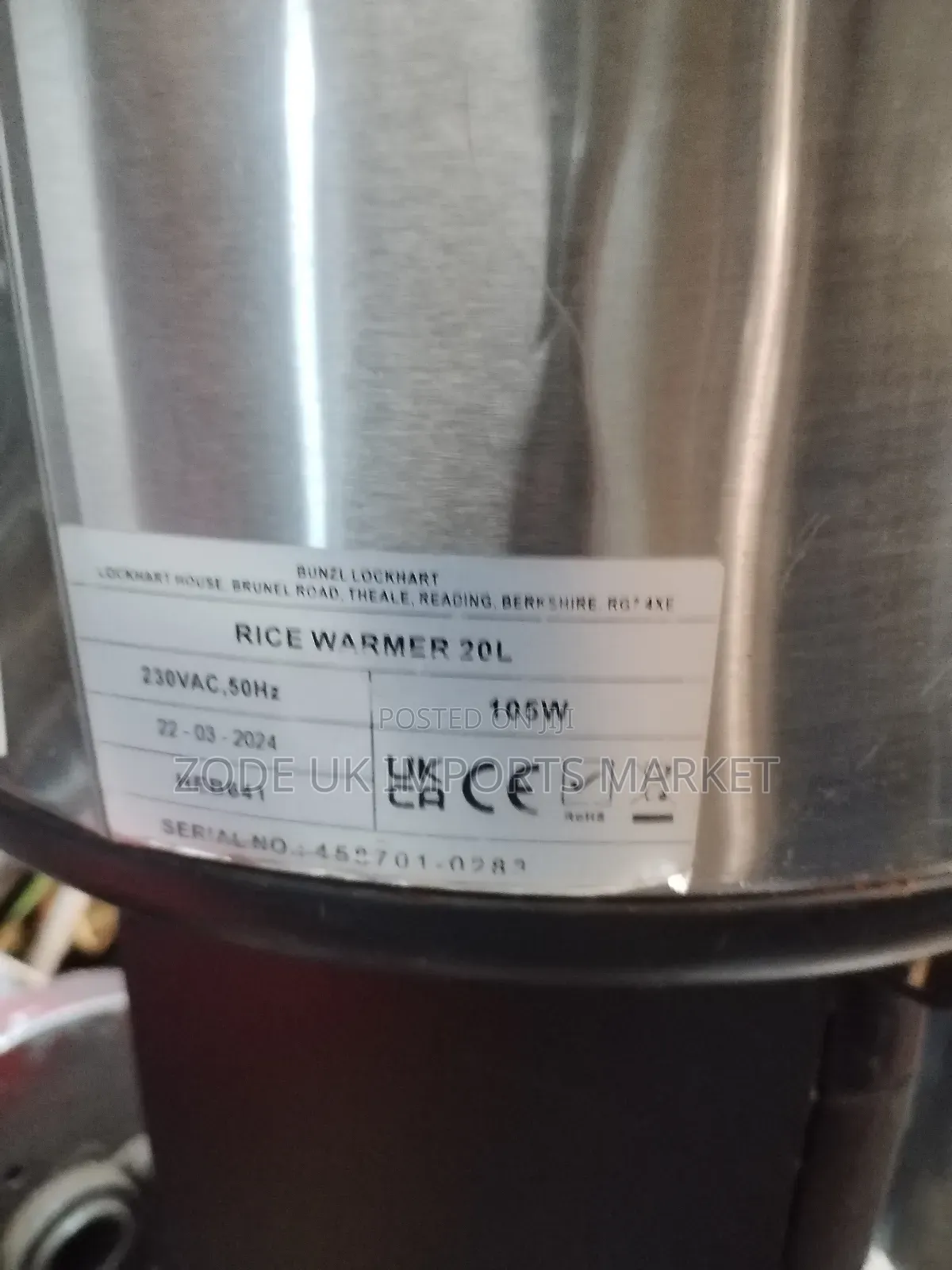 20kg Buffalo Rice Warmer