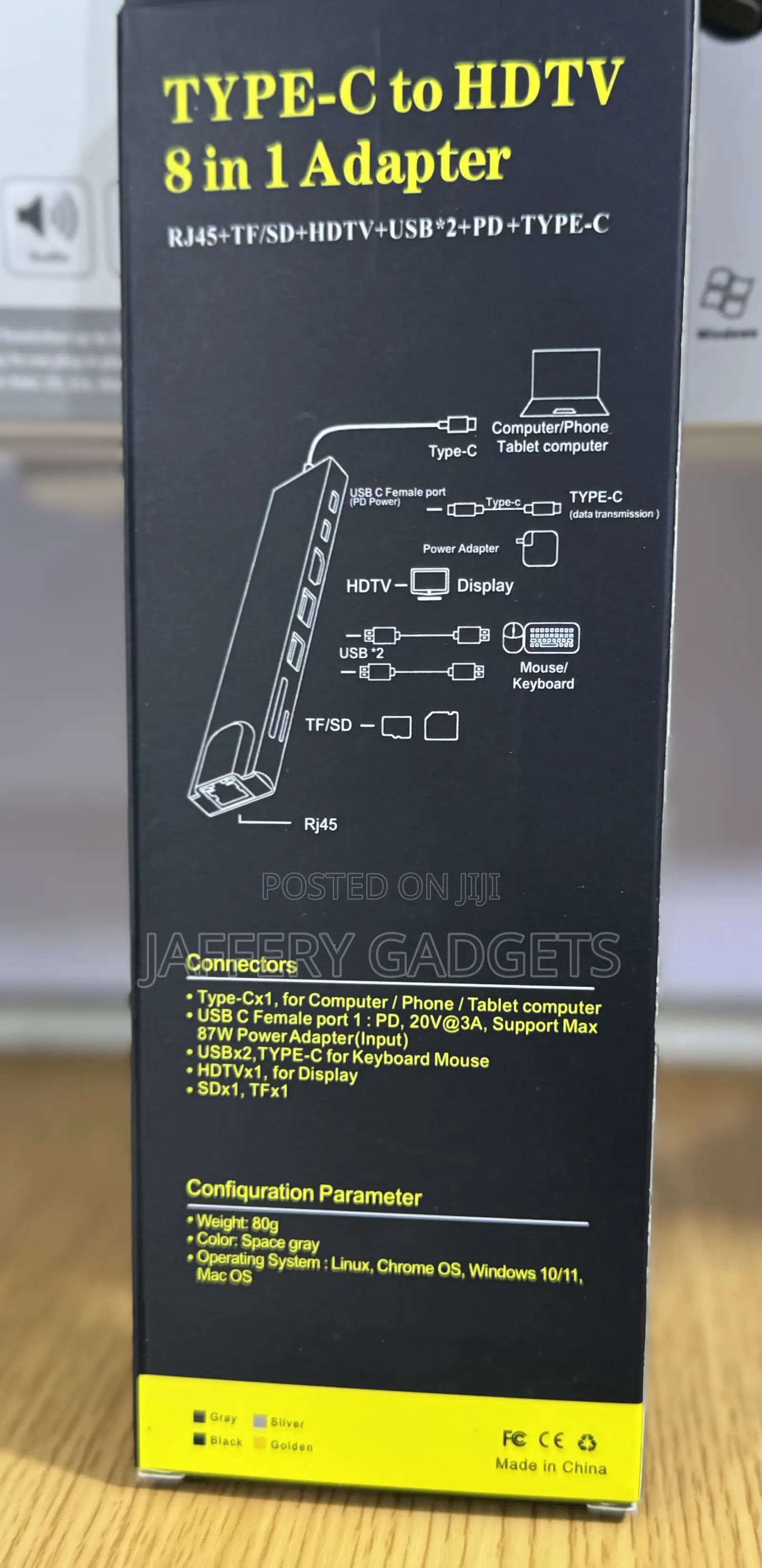 Usb-C to HDTV 8-in-1 Multiport Adapter