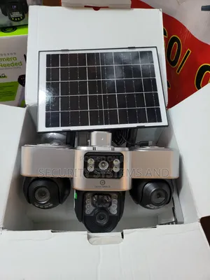 Solar Camera With Three Rotating Lens, Night Vision Motion Sensor