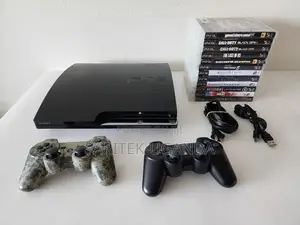 Sony Playstation 3 Ps3 Slim Console (2501a) W/ 2 Controllers