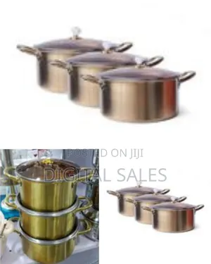 Set of 6 Stainless Steel Heavy Bottom Saucepan