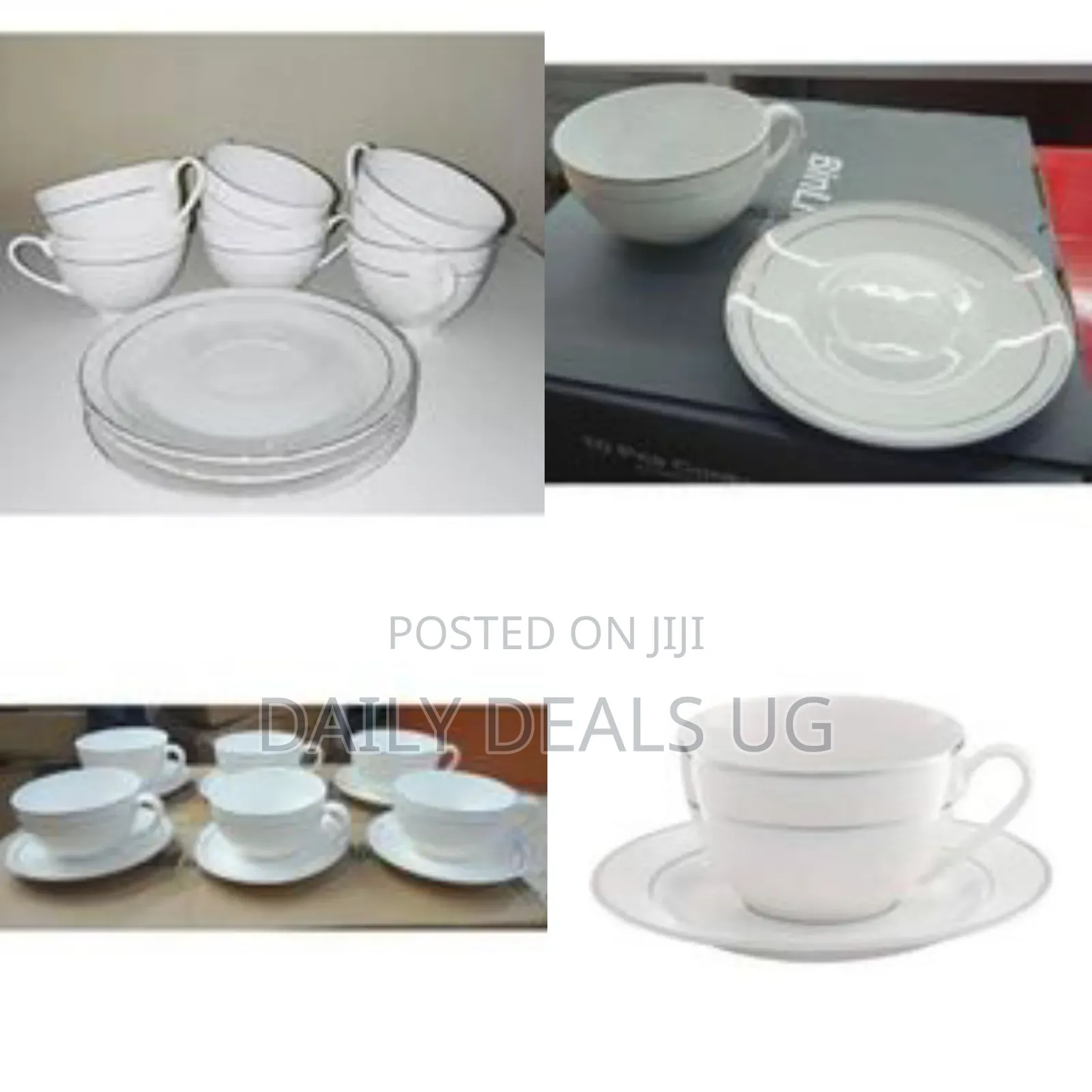Large Set of 12 Cups and Saucers - Multicolor