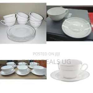 Large Set of 12 Cups and Saucers - Multicolor