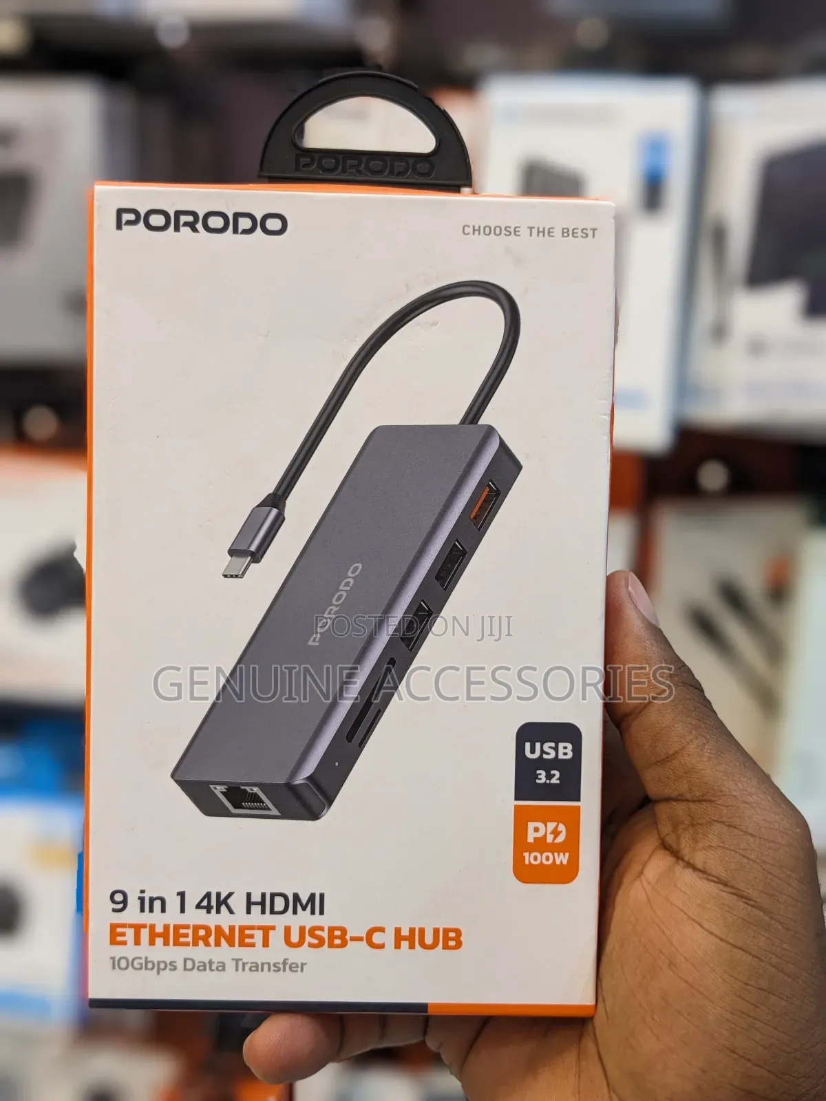 Porodo 9 in 1 Hdmi Ethernet Usb-C Hub 100w Power Delivery