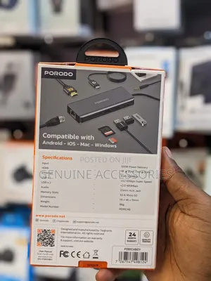 Porodo 9 in 1 Hdmi Ethernet Usb-C Hub 100w Power Delivery