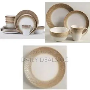 24 Pieces Ceramic Dinner Set - 6 Bowls, 6 Side Plates, 6 Dinner Plates