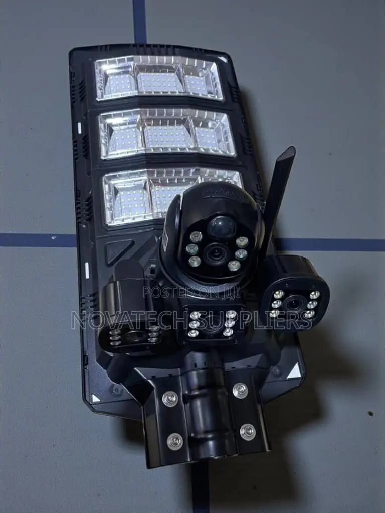 Smart 450w Solar Light With Triple-Lens Security Camera