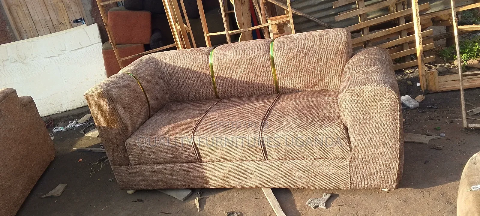 Brown Triplet Sofa Seat
