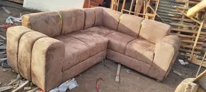 5 Sitter Brown Golden Strips Sofa Set