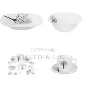 Modern Dinnerware Set With Black Tree Silhouette Design (40-Piece Set)