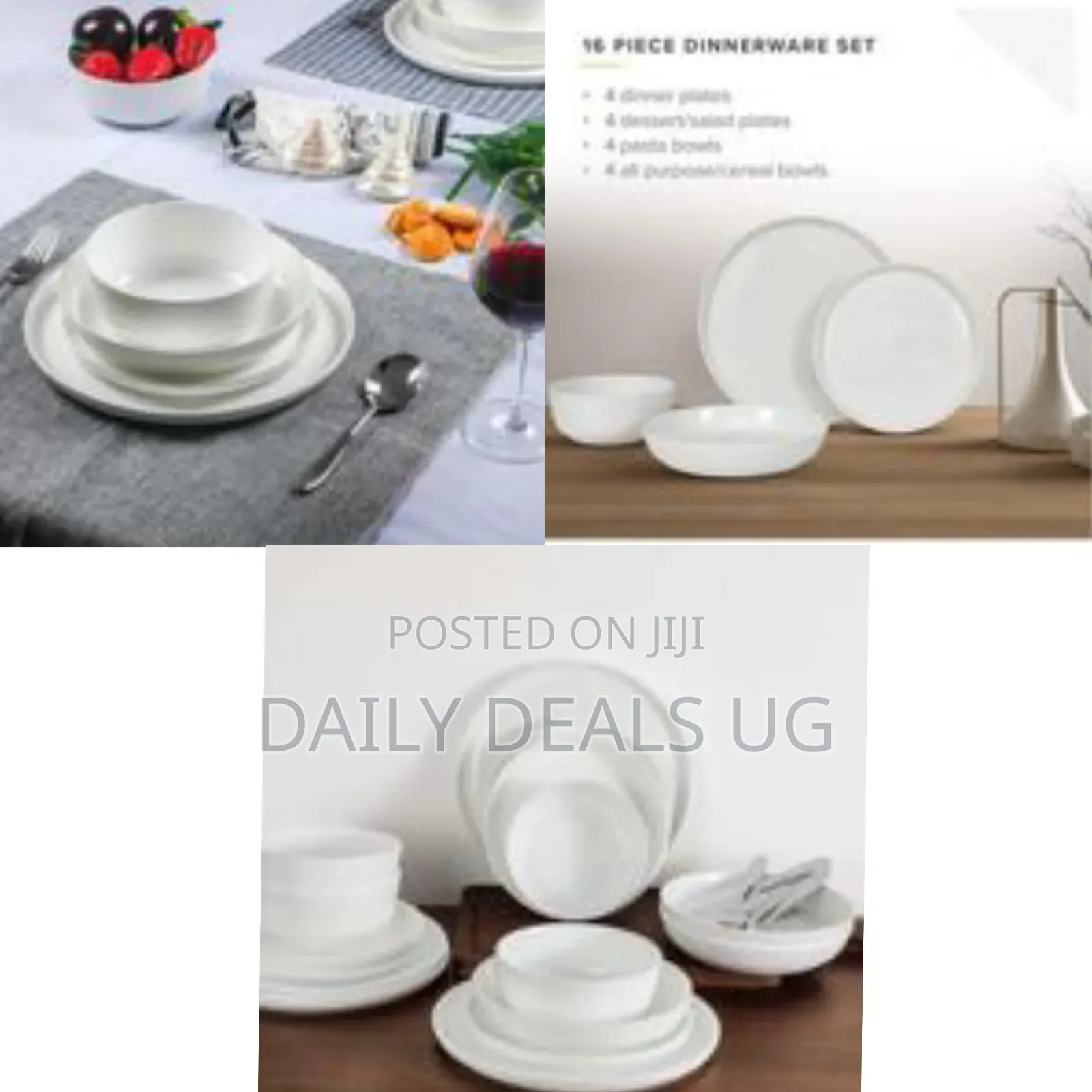 Modern 16-Piece Contemporary Dinnerware Set - Multicolor