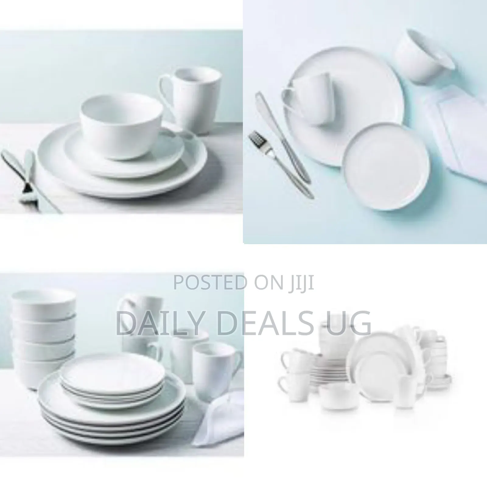 Classic Minimalist Porcelain Dinnerware Set - Multicolor