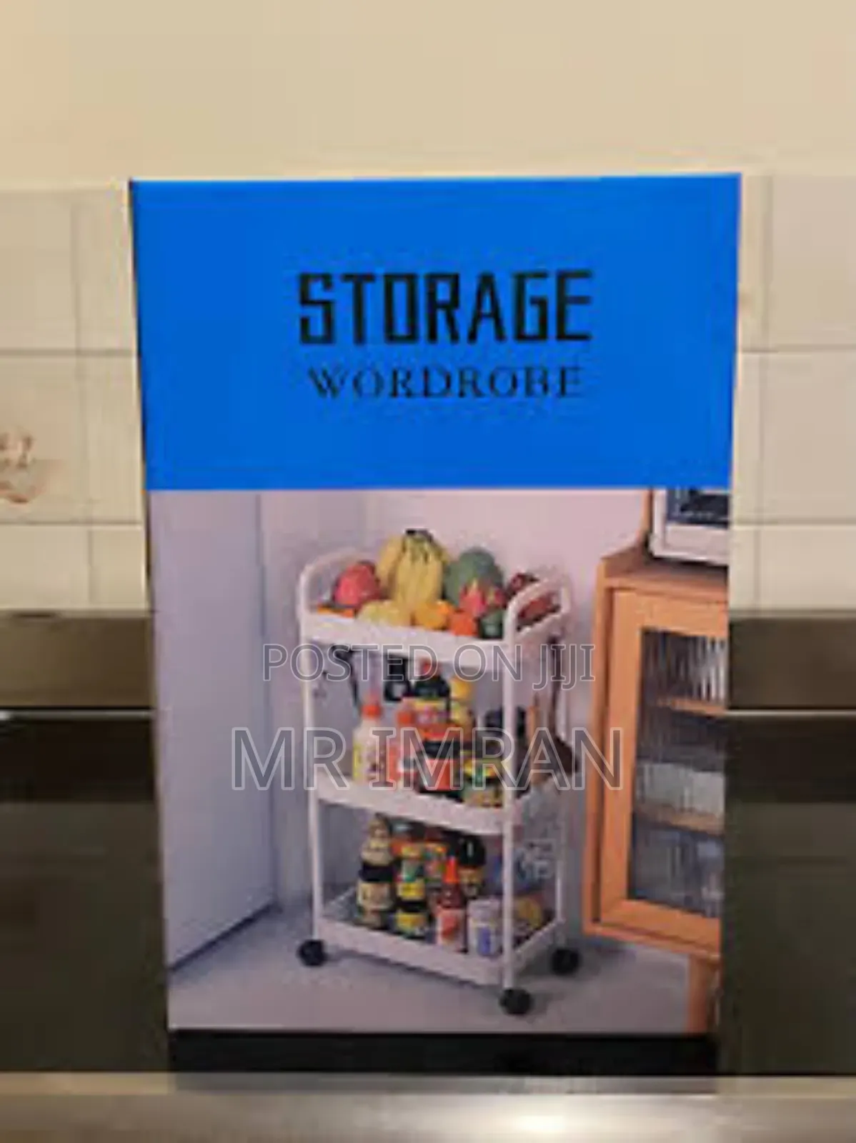 Solejazz 3-Tier Rolling Storage Cart.