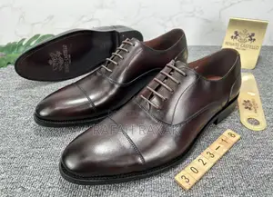 Original Men’S Dark Tan Renato Castello Cap-toe Oxford Leather Shoes