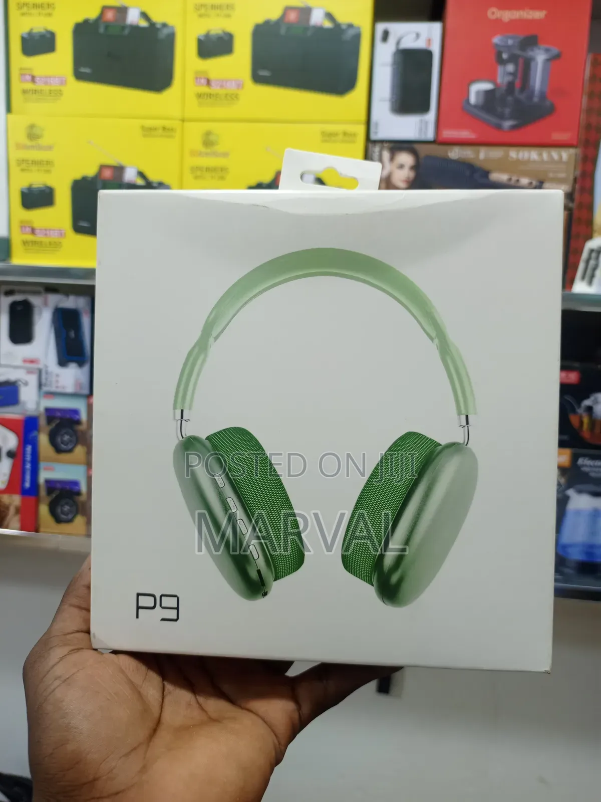 Wireless Bluetooth Headset In Green.