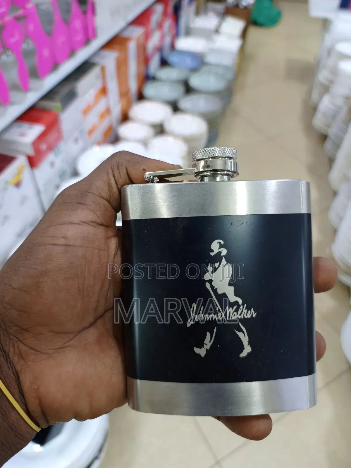 Stainless Steel Johnnie Walker Hip Flask.