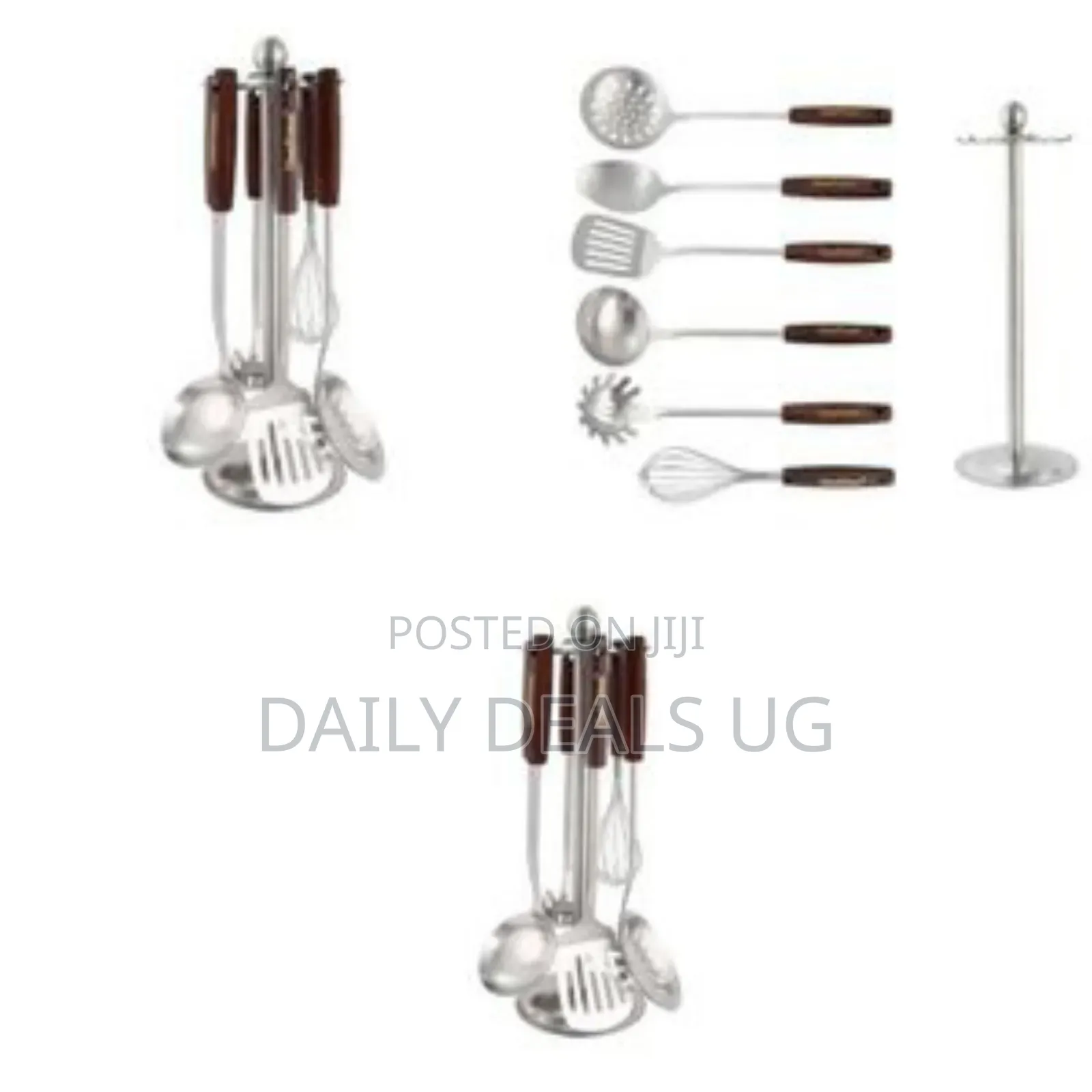 Elegant Stainless Steel Kitchen Utensil Set With Storage Stand