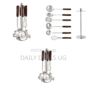 Elegant Stainless Steel Kitchen Utensil Set With Storage Stand