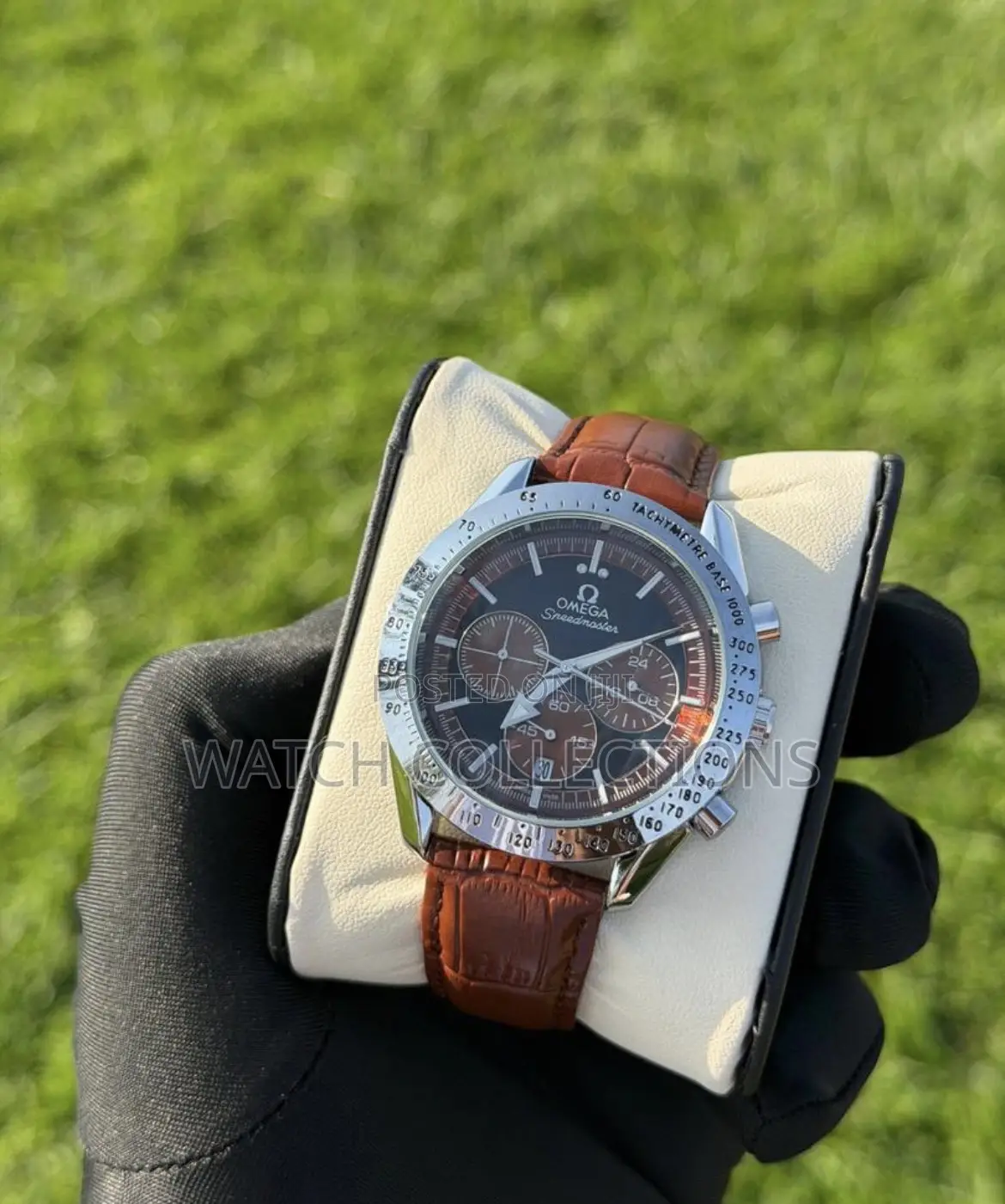 Tachymeter Leather Strap Omega Watch